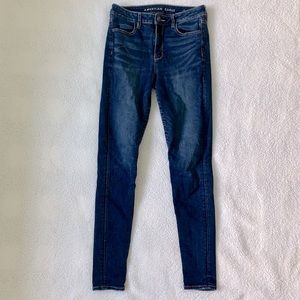American Eagle Hi-Rise Dark Wash Long Jeans